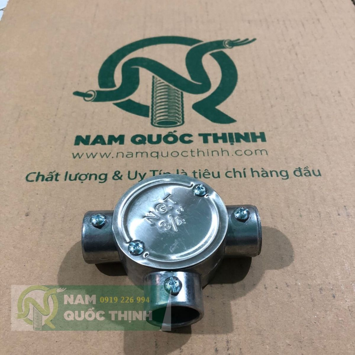 Hộp nối 3 ngã ống luồn dây điện thép emt phi 25